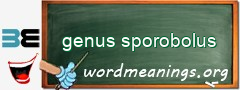 WordMeaning blackboard for genus sporobolus